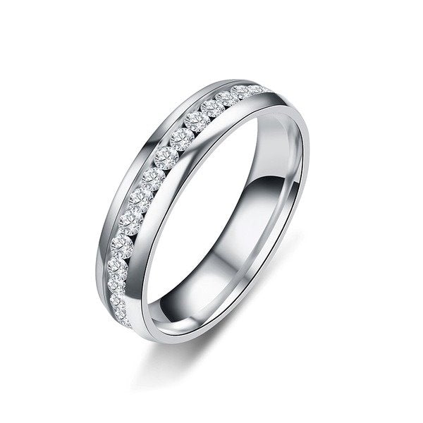 Stainless steel full diamond ring TS053