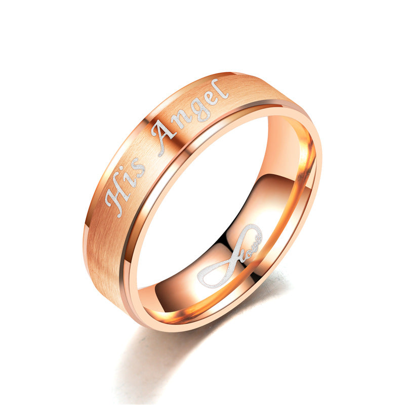 stainless steel gold and black LOVE ring TS073