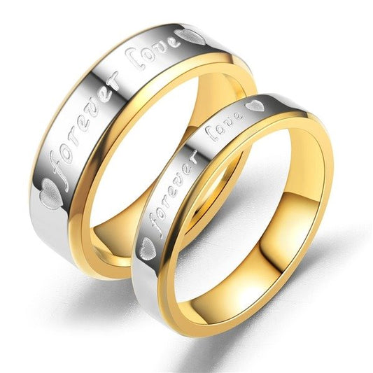 Stainless steel golden ring TS004