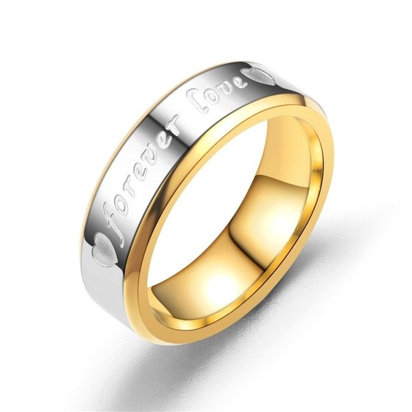 Stainless steel golden ring TS004