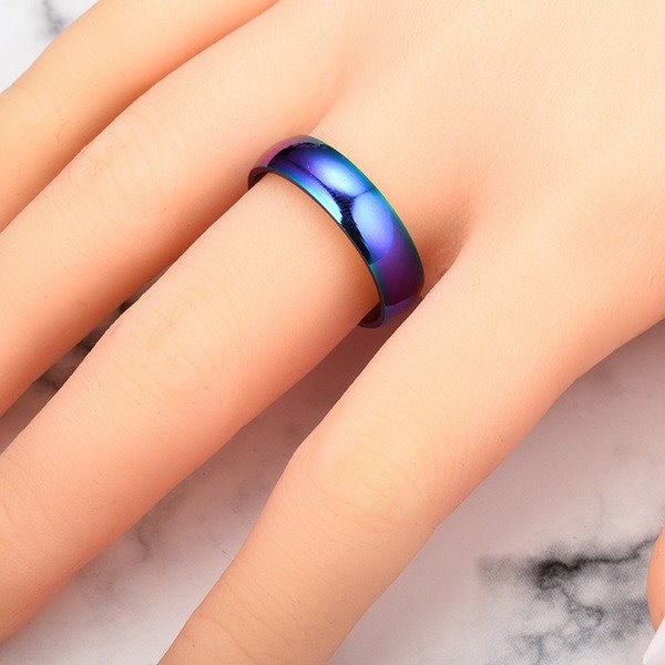 Stainless steel rainbow ring TS022