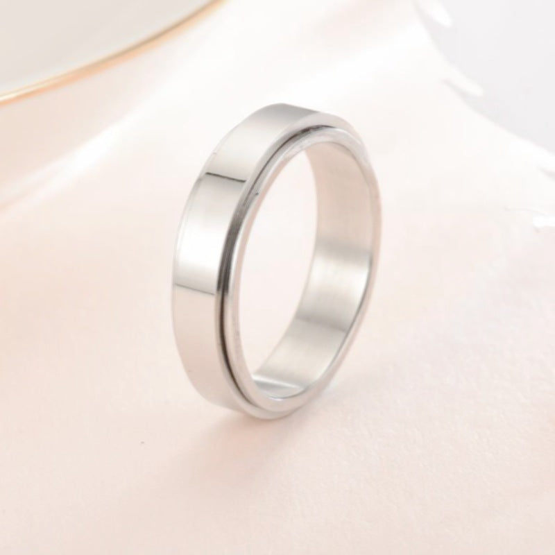 Stainless steel ring with diamonds TS048