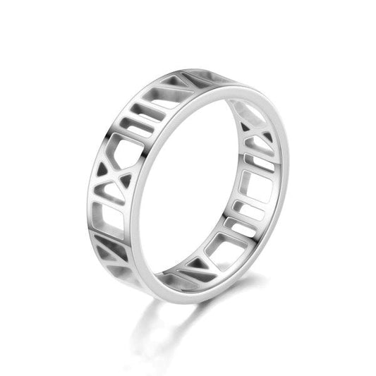 Stainless steel roman ring TS011