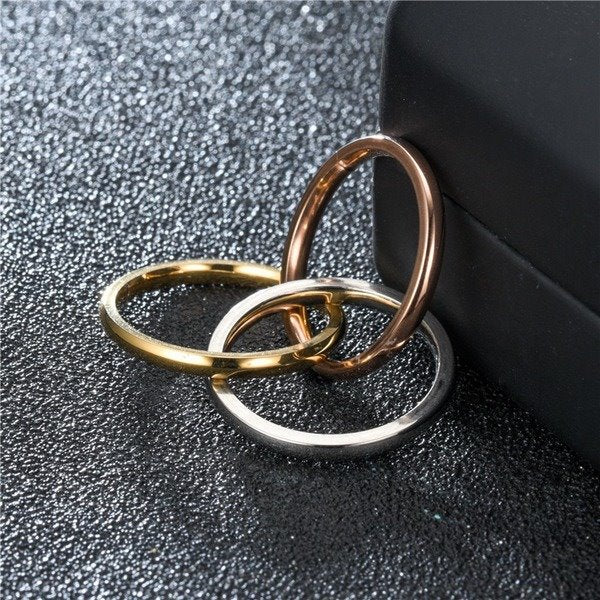 Stainless steel three-ring interlocking ring TS005