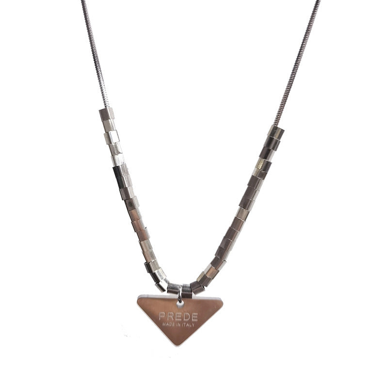 Stainless Steel Triangle Pendant Necklaces A091