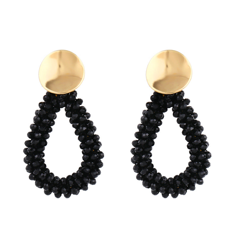 Alloy Crystal Rice Ball Earrings MYA002ES023