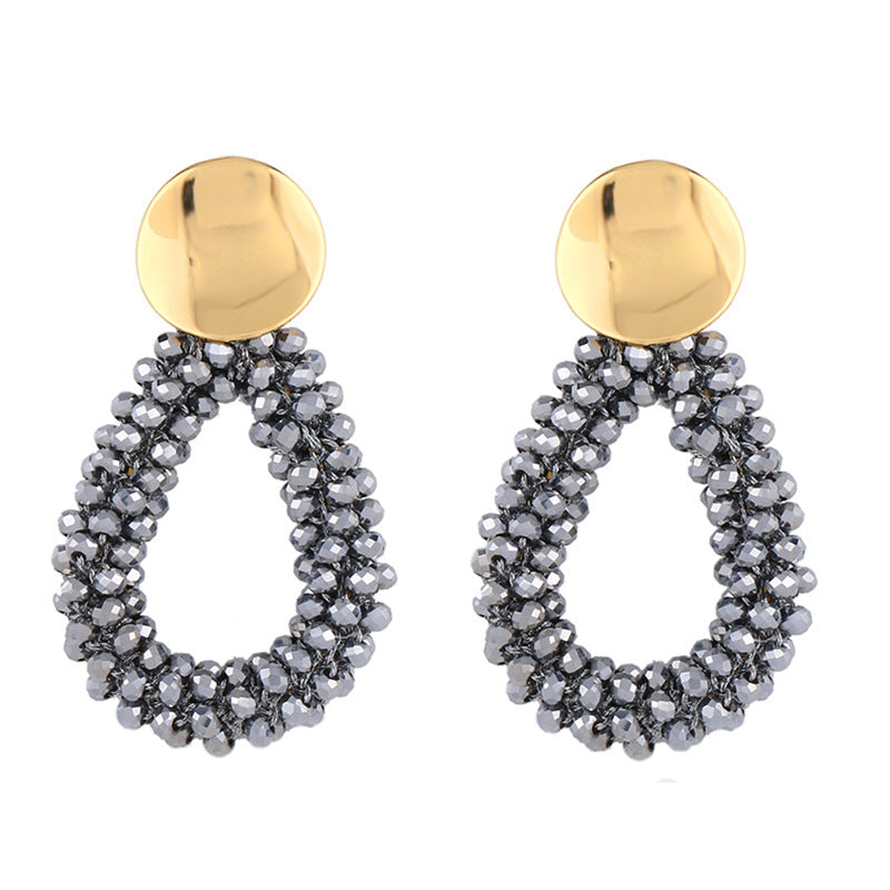 Alloy Crystal Rice Ball Earrings MYA002ES023