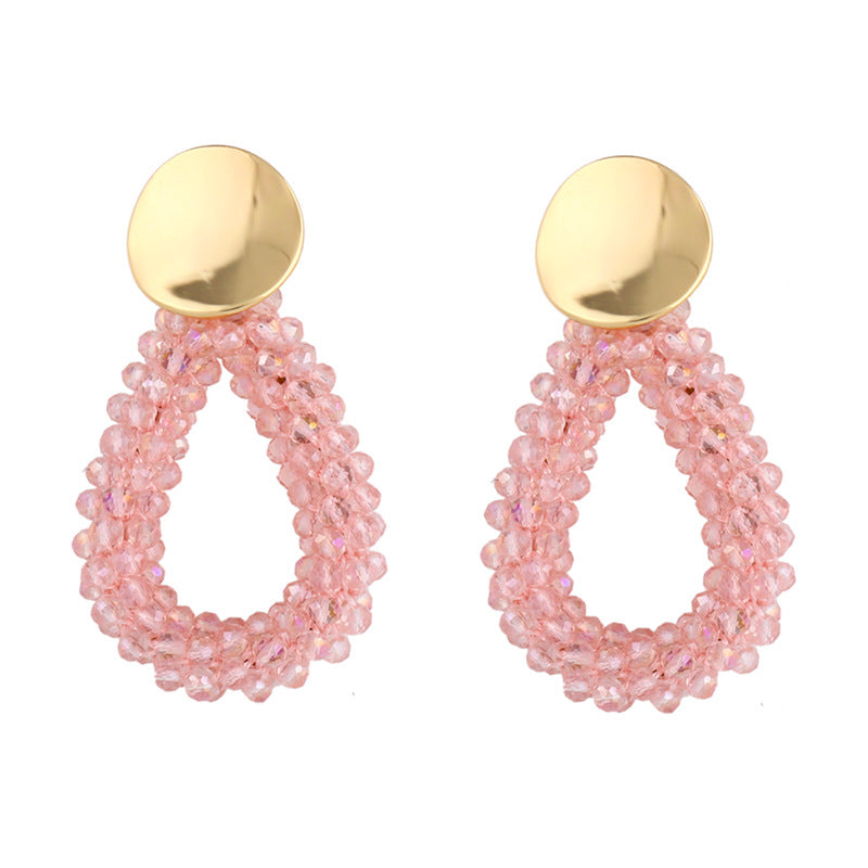 Alloy Crystal Rice Ball Earrings MYA002ES023