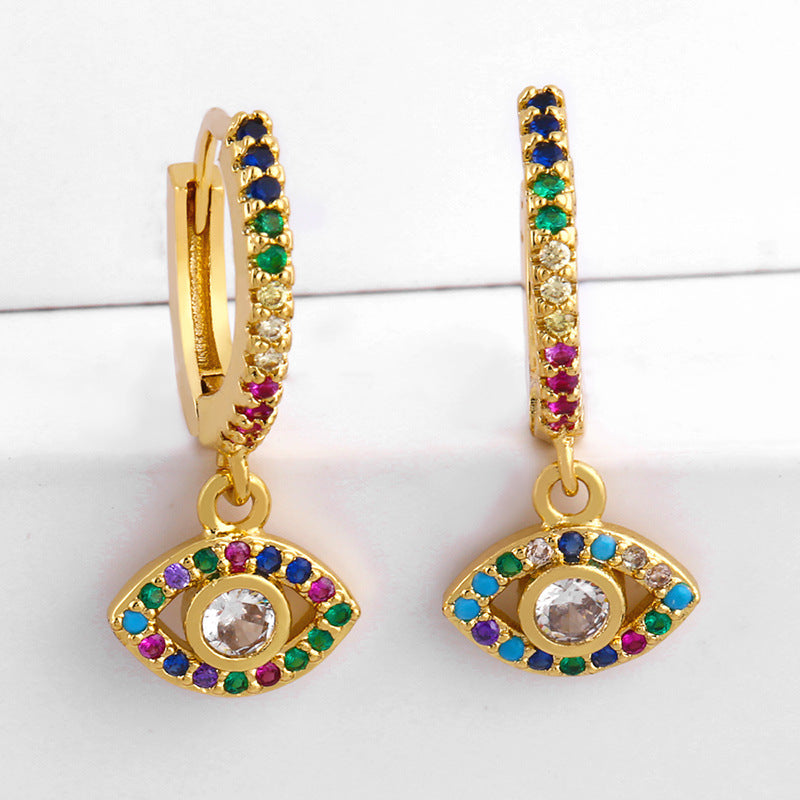 Alloy Micro Inlaid Zircon Rainbow Earrings MYA002ES039