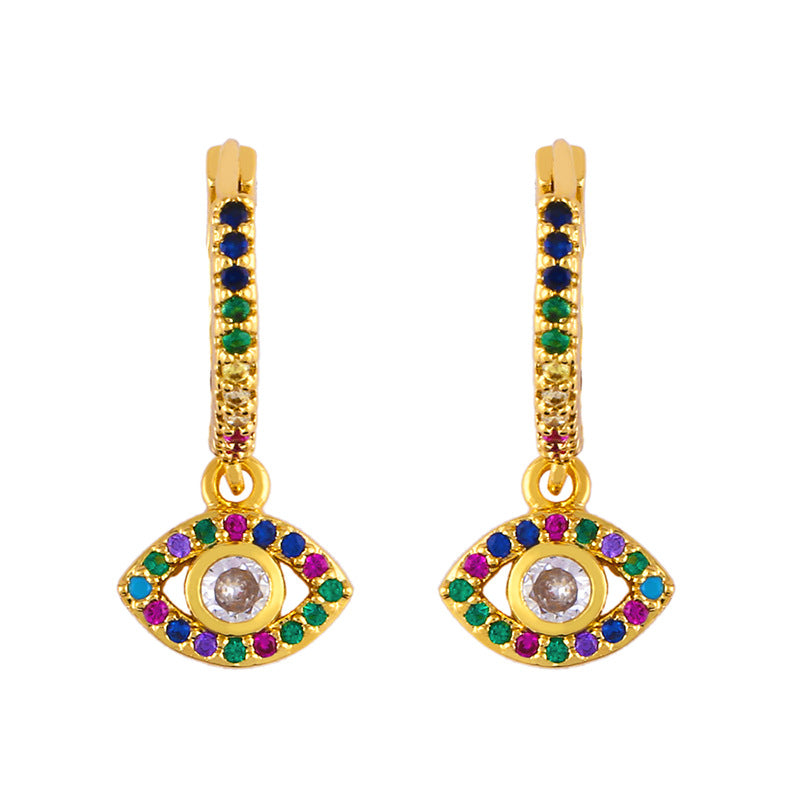 Alloy Micro Inlaid Zircon Rainbow Earrings MYA002ES039