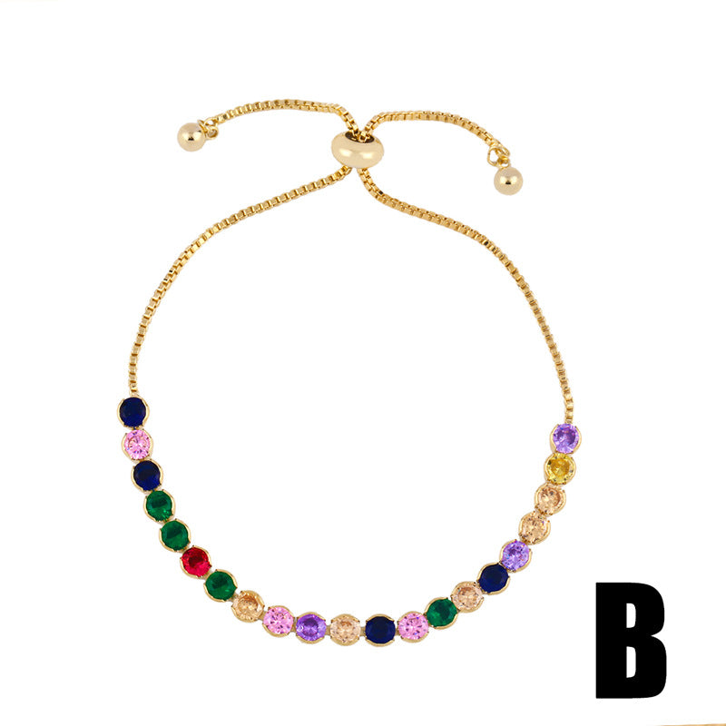 Alloy colored zircon bracelet MYA002BT015