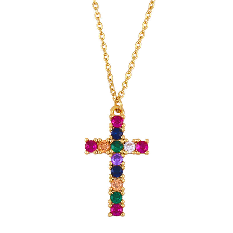 Alloy Cross Virgin Necklace MYA002NE030