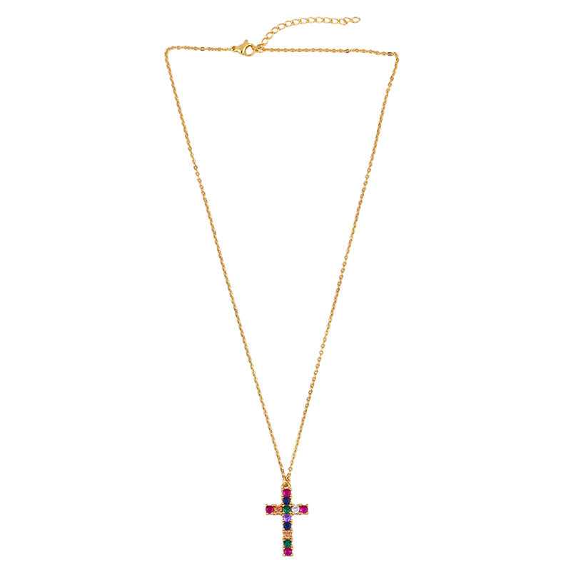 Alloy Cross Virgin Necklace MYA002NE030