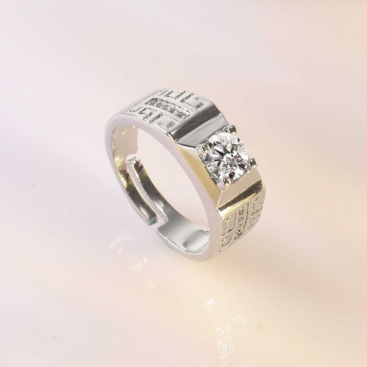 Bronze Great Wall Pattern Fashion Diamond Ring MYA001RS028