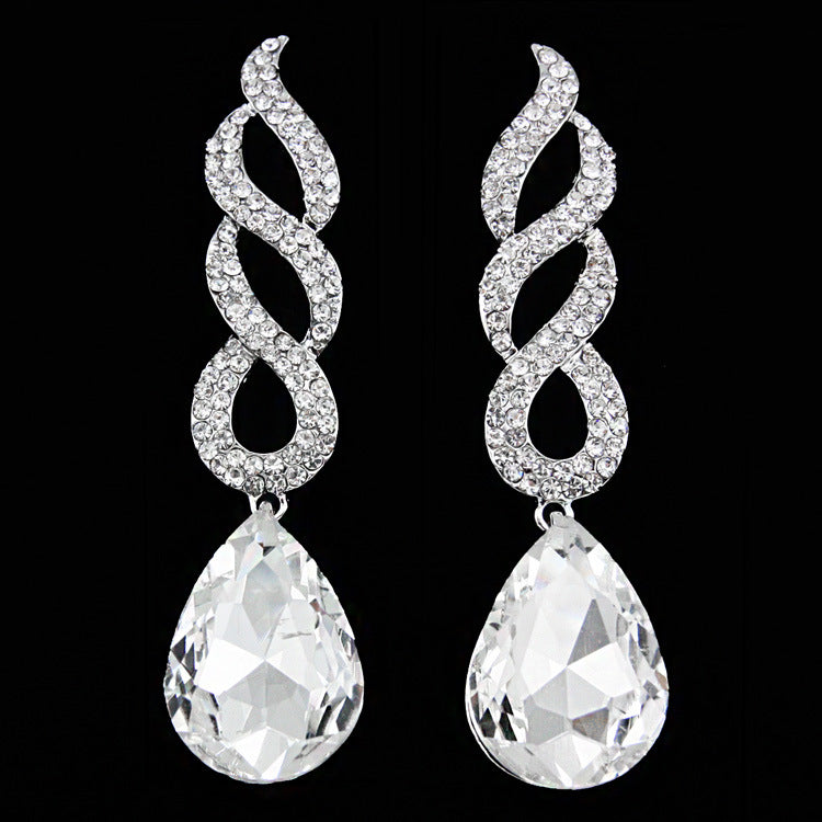 Alloy Crystal Flame Earrings MYA002ES036