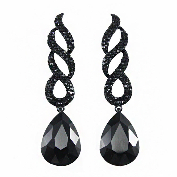 Alloy Crystal Flame Earrings MYA002ES036