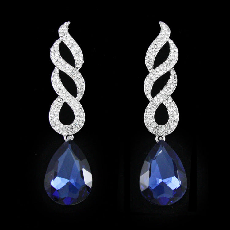 Alloy Crystal Flame Earrings MYA002ES036