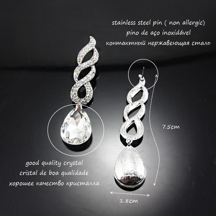 Alloy Crystal Flame Earrings MYA002ES036