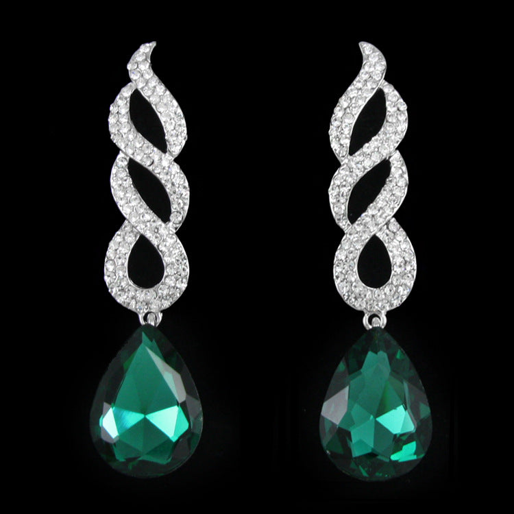 Alloy Crystal Flame Earrings MYA002ES036