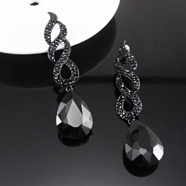 Alloy Crystal Flame Earrings MYA002ES036