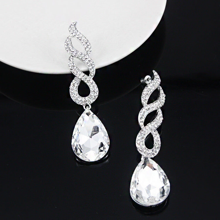 Alloy Crystal Flame Earrings MYA002ES036