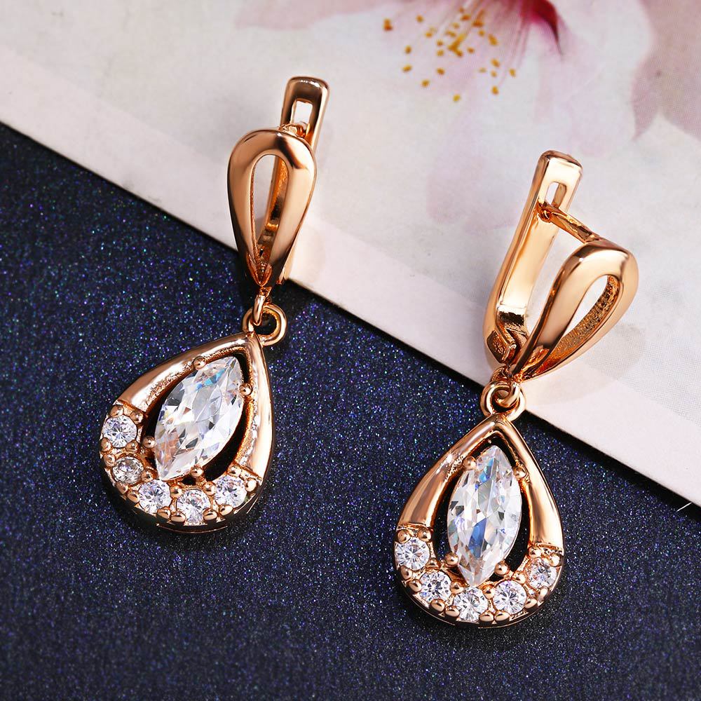 Alloy Water Drop Zircon Earrings MYA002ES037