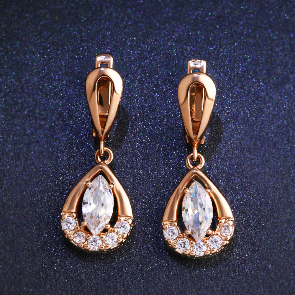 Alloy Water Drop Zircon Earrings MYA002ES037