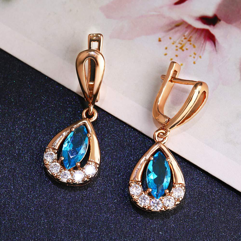 Alloy Water Drop Zircon Earrings MYA002ES037