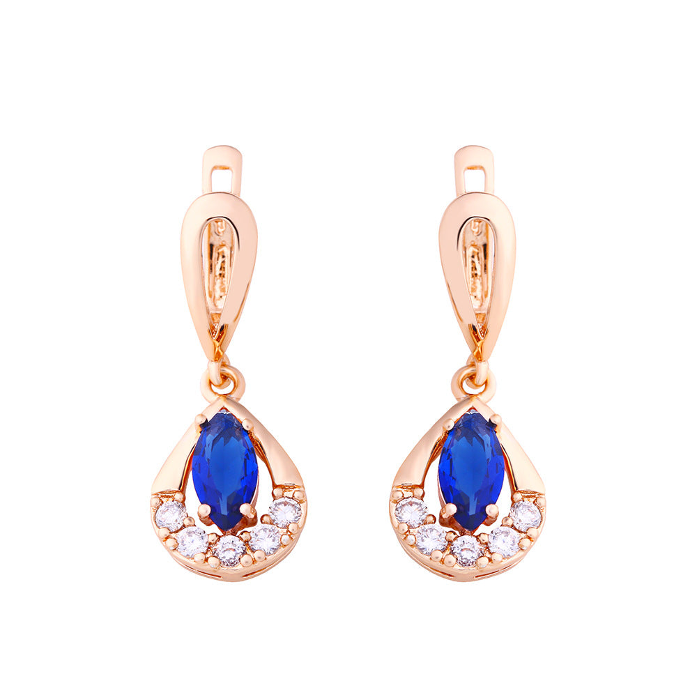 Alloy Water Drop Zircon Earrings MYA002ES037