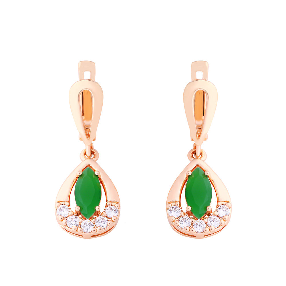 Alloy Water Drop Zircon Earrings MYA002ES037