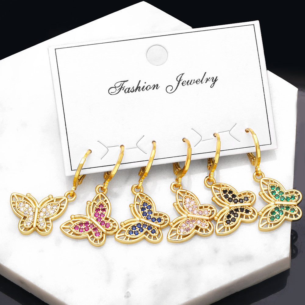 Alloy retro butterfly earrings MYA002ES024