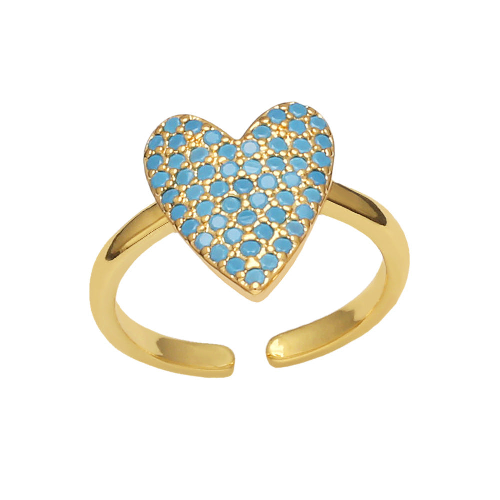 Alloy colored diamond love ring MYA002RS006