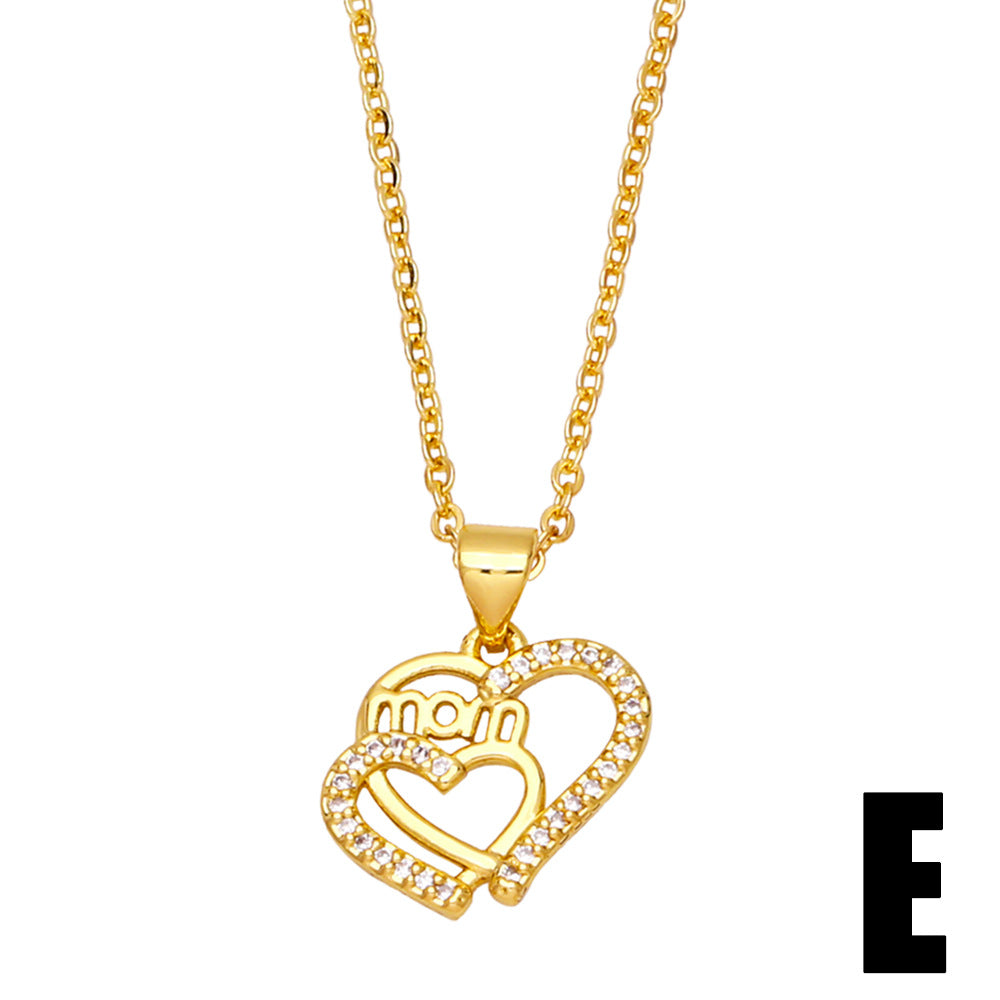 Alloy set zircon heart shaped necklace MYA002NE001