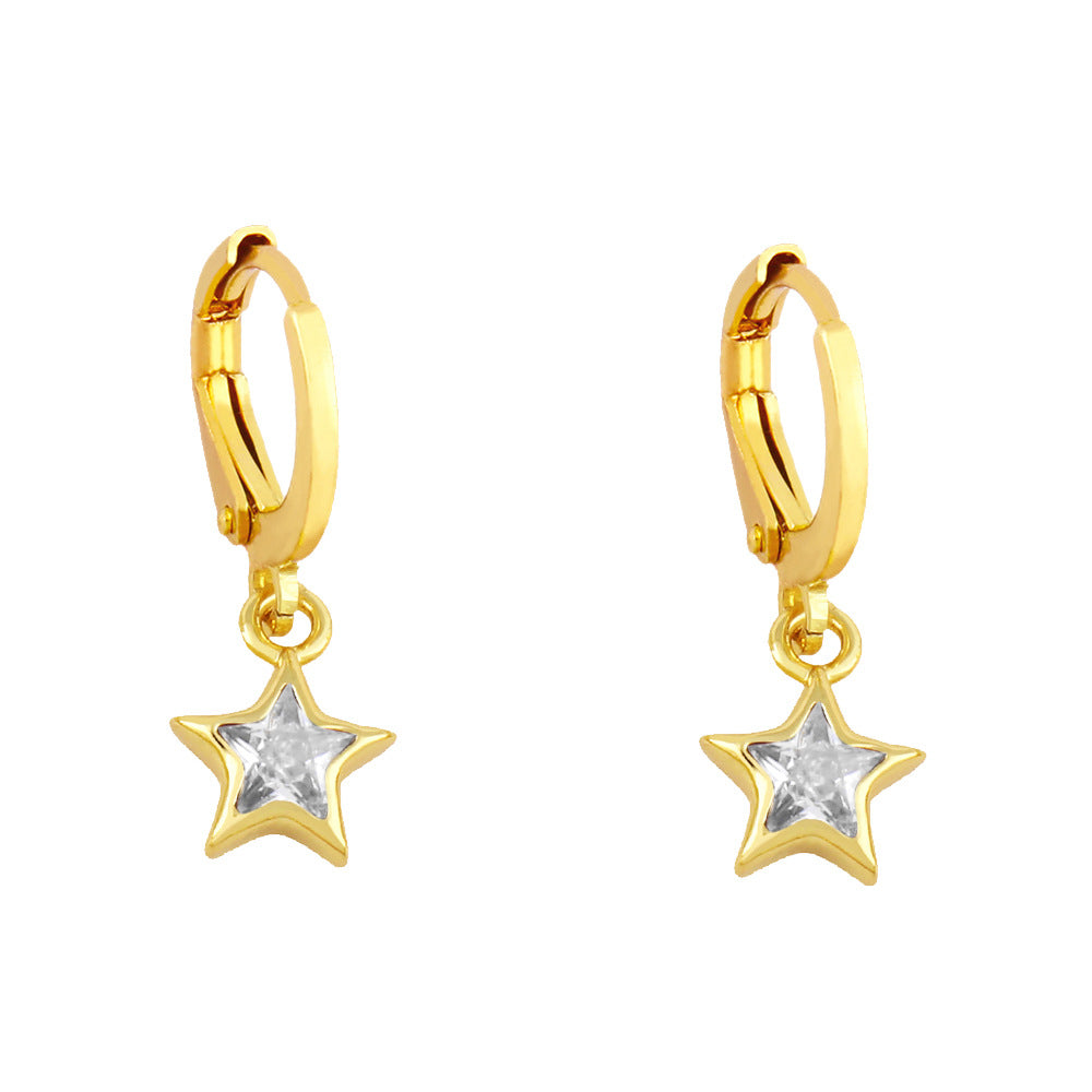 Alloy simple pentagram earrings MYA002ES069