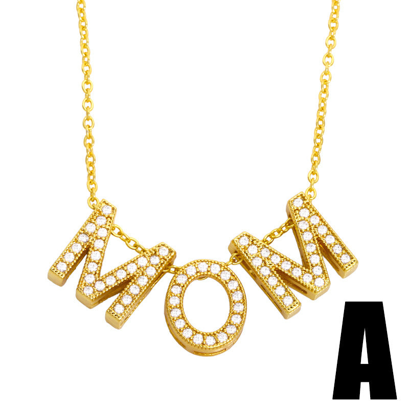 Alloy Mama Letter Necklace MYA002NE067