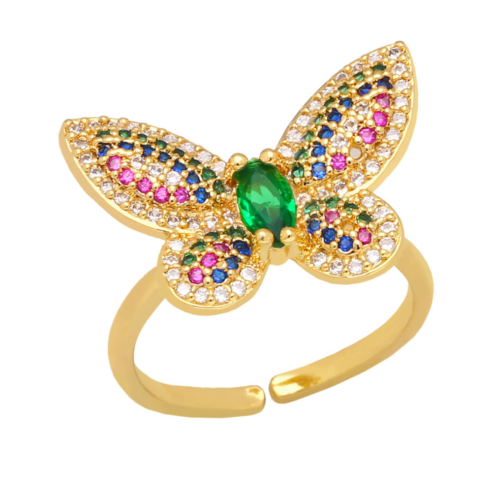 Alloy Vintage Butterfly Ring MYA002RS058