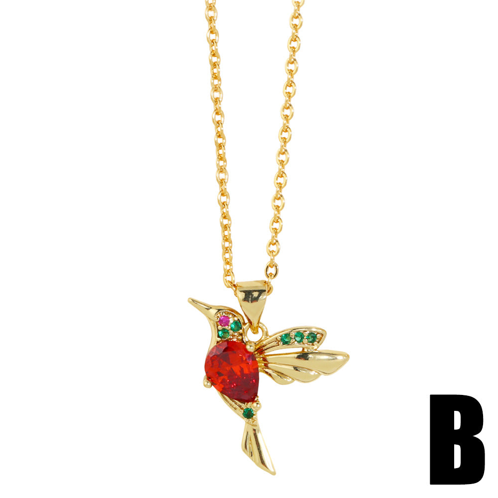 Alloy cute bird necklace MYA002NE051