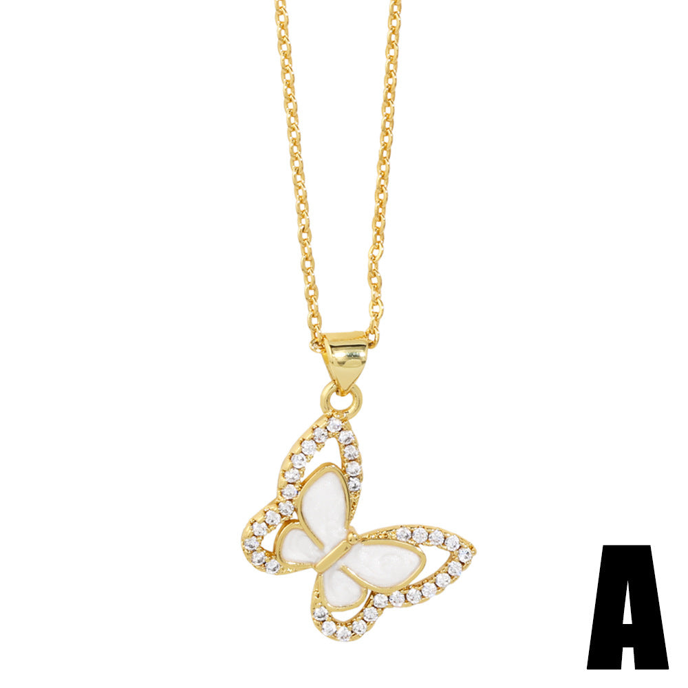 Alloy Butterfly Dragonfly Necklace MYA002NE002