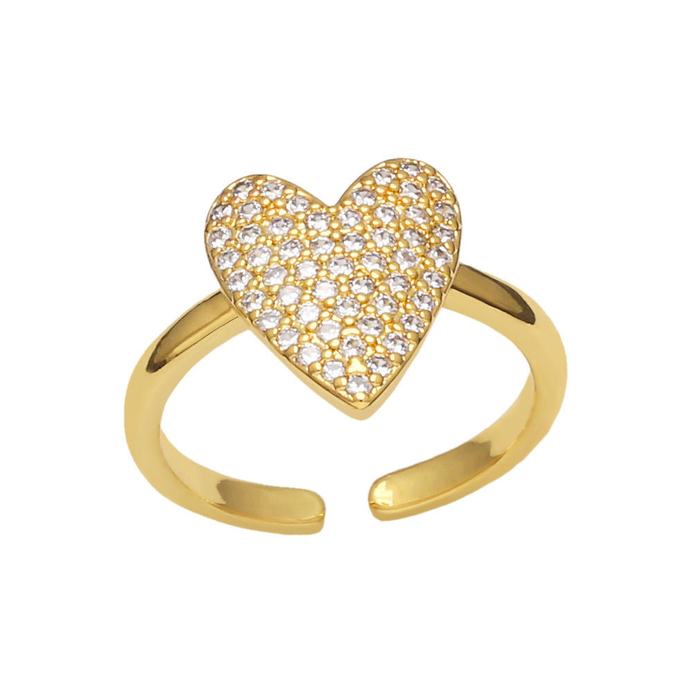 Alloy colored diamond love ring MYA002RS006