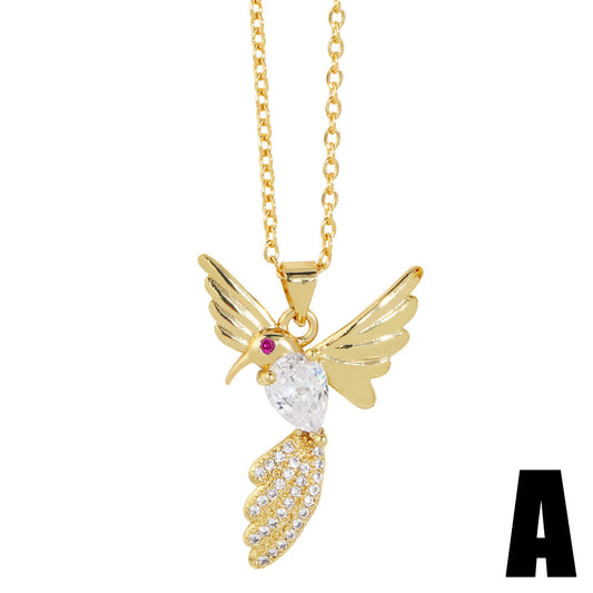 Alloy cute bird necklace MYA002NE051