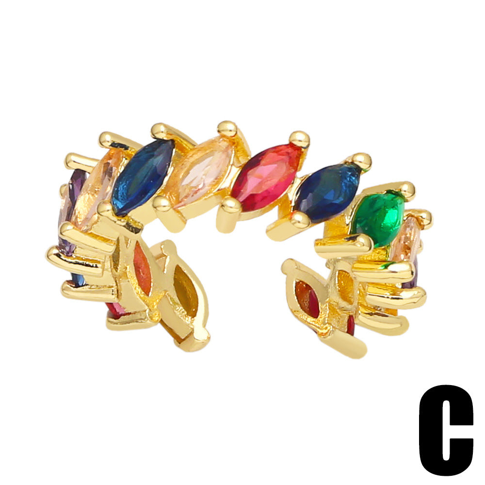 Alloy Geometry Colored Zircon Ring MYA002RS050