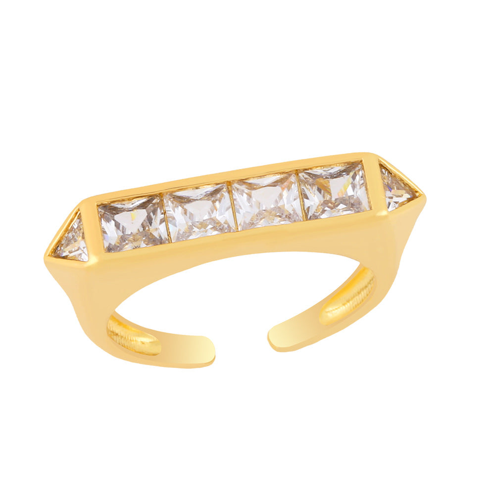 Alloy Micro Set Zircon Open Ring MYA002RS044