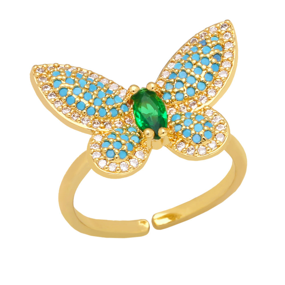 Alloy Vintage Butterfly Ring MYA002RS058