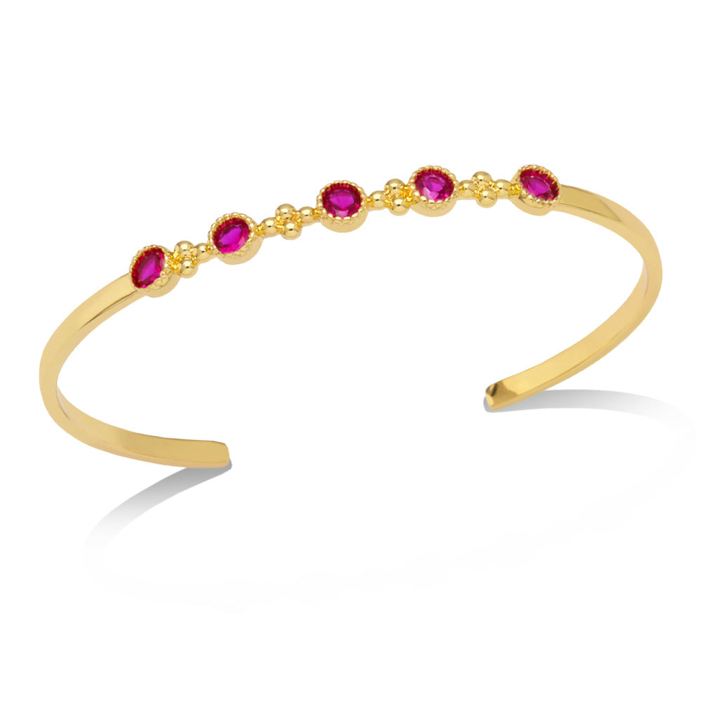 Alloy Color Zircon Open Bracelet MYA002BT001