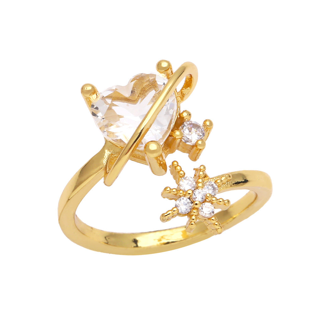 Alloy Love Octagon Star Ring MYA002RS019