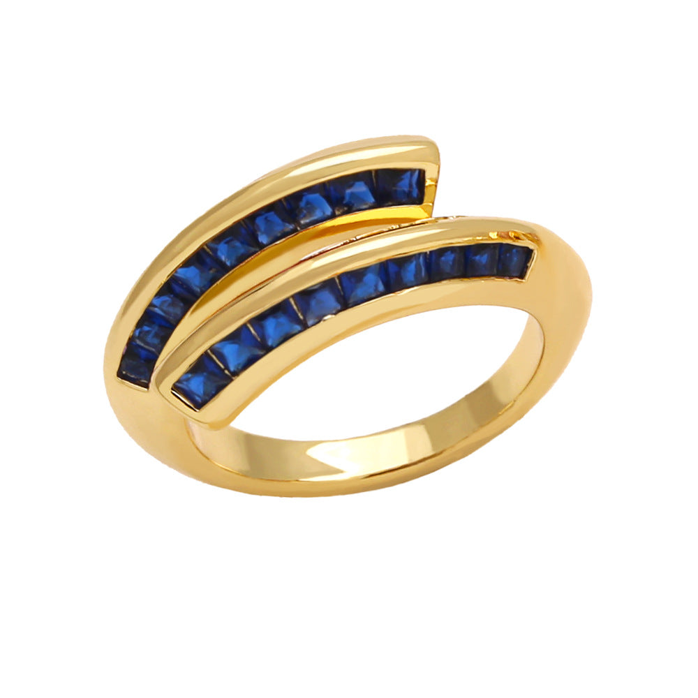 Alloy Colored Zircon Open Ring MYA002RS004