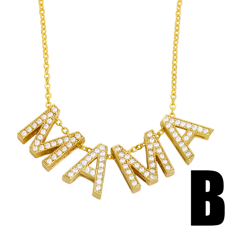 Alloy Mama Letter Necklace MYA002NE067