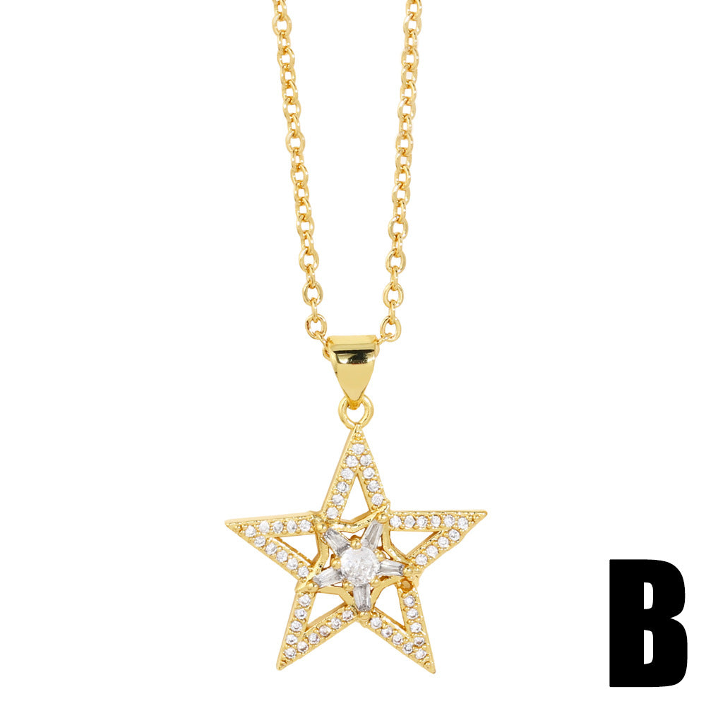 Alloy Five Point Star Necklace MYA002NE005