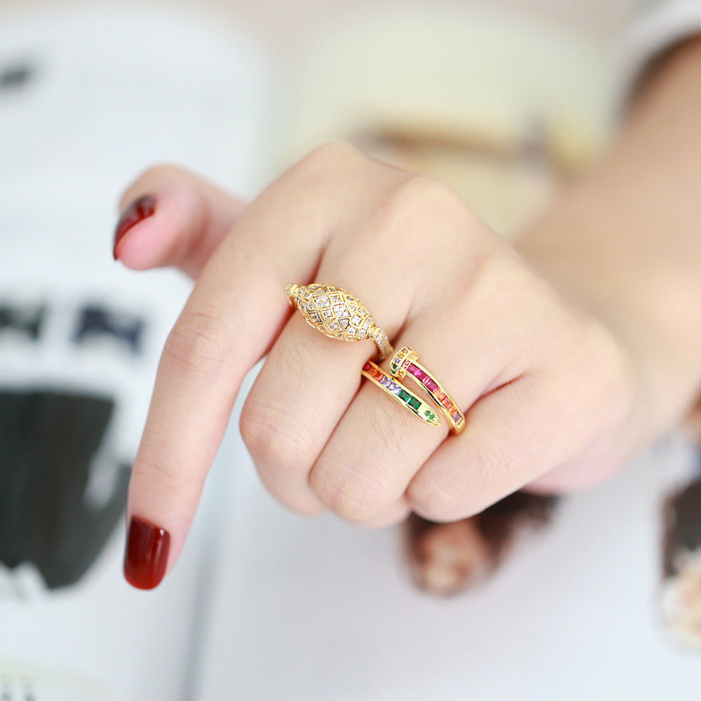 Alloy Love Nail Ring MYA002RS007