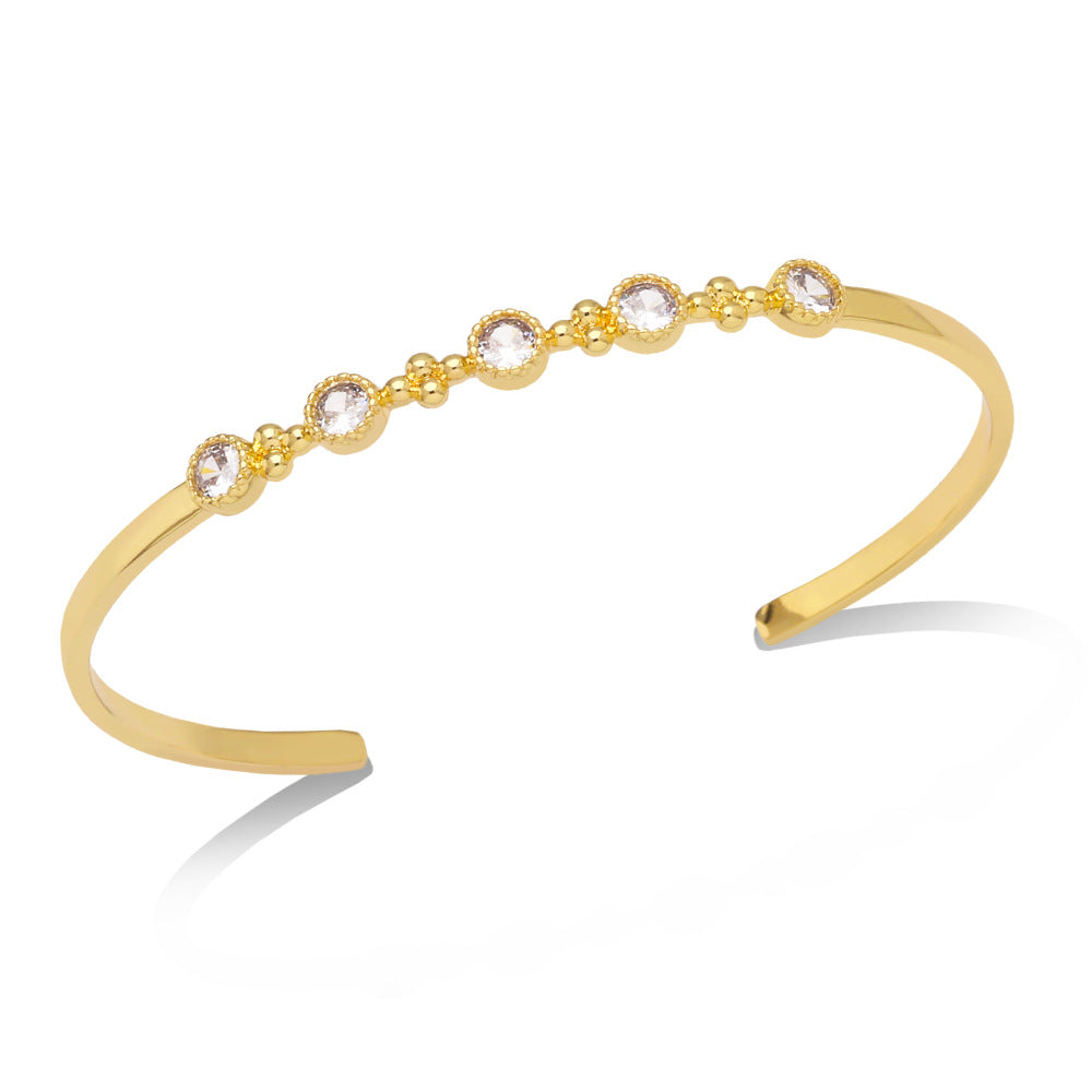 Alloy Color Zircon Open Bracelet MYA002BT001